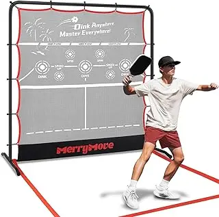 Pickleball Rebounder Practice Net: 6FT Strong Metal Frame Pickleball Trainer Net, Portable for Outdoor Driveway Backyard and Indoor Garage Training Rebounder for Dink Volley Tennis
