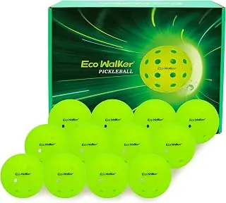 Outdoor 40-Hole Pickleball Balls – Durable, Wind-Stable Polymer for Recreational Play – High Visibility, 12-Pack