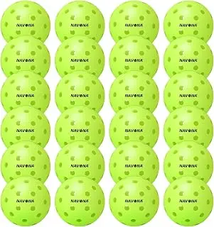 Navona 40 Pack Premium 26-Holes Orange Indoor Pickleball Balls, Meet USAPA Official Requirement, Perfectly Balanced, High Bounce True Flight, Durable Indoor Pickleball Set