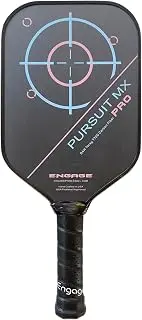 Engage Pursuit Pro MX Pickleball Paddle – Elongated Shape, Raw T700 Toray Carbon Fiber Face, 13mm Control Pro “Black” Core, Vortex Barrier Edge Technology – Jessie Irvine Signature – Standard Weight