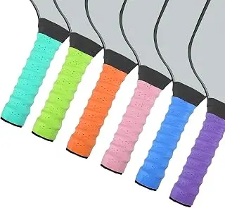 6Pcs Pickleball Paddle Grip Tape, Pickleball Anti-Slip Perforated Super Absorbent Pickleball Overgrip Handle Replacement Wrap for Pickleball Paddle