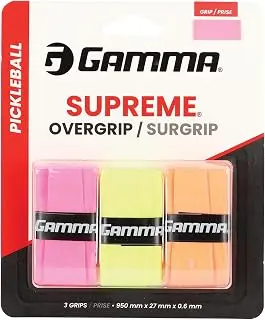 Gamma Pickleball Supreme Overgrip, Easy to Apply Grip Tape for Pickleball Paddles, Badminton, Squash, Padel Racquets, Replacement Tacky Over Wrap Bands, Multiple Color OG