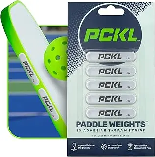PCKL Pickleball Paddle Lead Tape Strip Weights | 10 Pre Cut 3g Strips for Improved Power, Spin, Sweet-Spot, and Head Weight