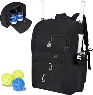 52L Pickleball Bag Fits 6+ Paddles,Pro Pickleball Backpack with Wet Dry Separation,Shoe Compartment,Hidden Ball Net,Designed for 2 Players Family and Couples pickleball paddle
