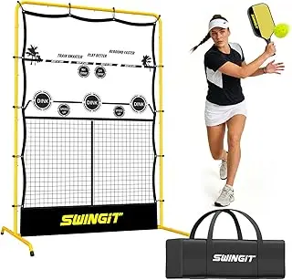 Pickleball Rebounder Practice Net with 6FT Small Mini Pickleball Net Set - Portable Solo Training System for Forehands, Dinks & Volleys, Indoor Outdoor Backyard Driveway Use