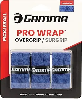 Gamma Pickleball Pro Wrap Overgrip, Tacky, Durable, Soft Moisture Absorbent Paddle OG, Badminton, Padel Racket Grip, Multiple Colors, Versatile for All Skill Levels, Blue pickleball paddle