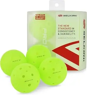 Selkirk Sport Pro S1 Ball | Crack-Resistant | 38 Hole Outdoor Pickleball Balls | USAPA Approved Pickle Ball for Tournament Play | Advanced Aerodynamics | pickleball paddle