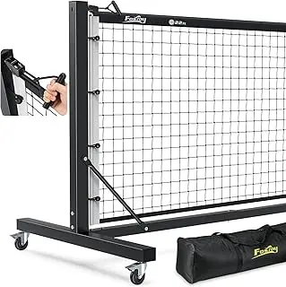 Pickleball Net Set, Pro Aluminum Frame with Dual-Side Net Tensioning System, Locking Wheels, 22FT Tournament Regulation Size, Portable with Carry Bag for Outdoor & Driveway
