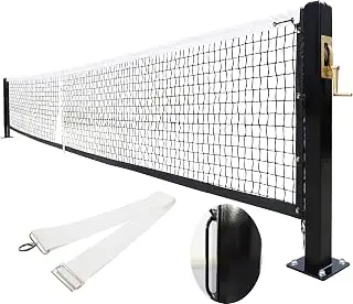 Pro Pickleball Court Net System, Pickleball Net Set,Regulation Net 22 FT with 2 Heavy Duty Steel Pickleball Posts, Premium-Grade Brass Winder,Surface Mount Ideal for Indoor or Outdoor Use