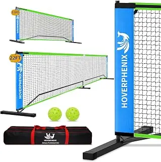 Portable Pickleball Net - 22FT Regualtion Size Pickle Ball Net，Weather Resistant Steady Steel Frame and Carry Bag for Indoor, Outdoor, Driveway, Backyard