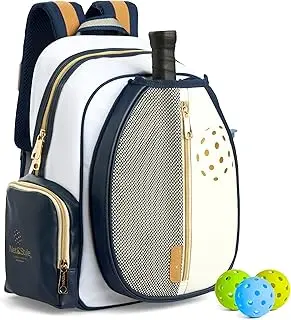 Pickleball Backpack With Paddle Holder Large Capacity Bag For Men And Women With Ball Pocket Water Bottle Storage Stylish Lightweight Design For Outdoor Sports And Travel Use pickleball paddle