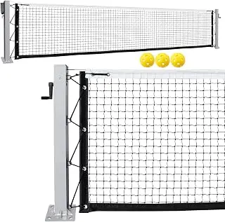 Pro Pickleball Net Portable with Wheels – 22ft Heavy Duty Pickleball Net System with Sturdy Aluminum Frame for Outdoor & Indoor – Nylon Net & Carrying Bag for Pickleball, Tennis, Badminton
