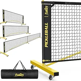 Pickleball Set Net with Wheels, Portable 3in1 Pickle Ball Net with Carry Bag- 3 Size Options, Designed for All Weather Conditions, Steady Metal Frame & Take Down for Practice & Games