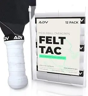 ADV Felttac Pickleball Grip Tape - 3, 6, 12, 30 Pack - Soft, Very Durable, Sweat Absorbing Pickleball Overgrip Tape - Dry & Comfortable Pickleball Paddle Grip Tape - Easy to Use & Easy to Install