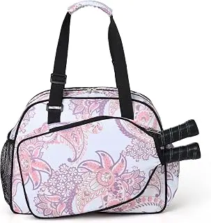 Boulder Bee Pickleball Bags, Premium Pickleball Tote Bag for Girls, Women’s Hand/Shoulder Gym Bag w Water Bottle Holder, with Pickleball Racquet/Paddle Holder pickleball paddle